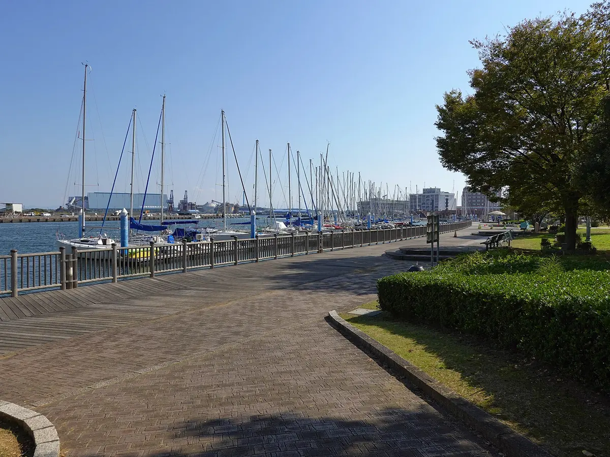 Marina and waterfront promenade at the Port of Shimizu