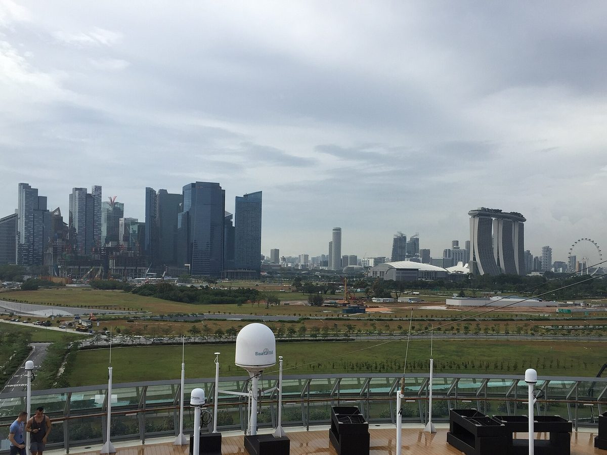 Singapore viewed from cruise ship in dock