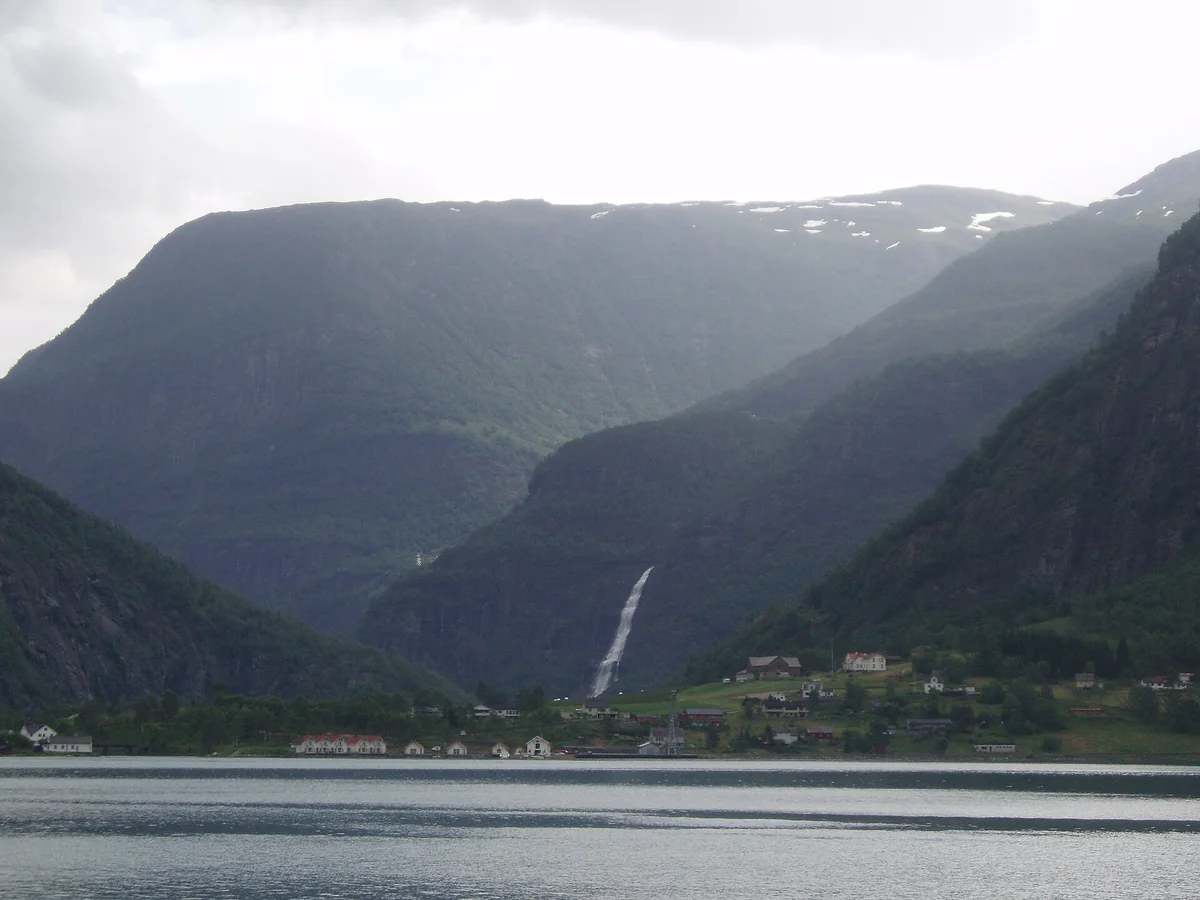 View of Skjolden cruise port and waterfront