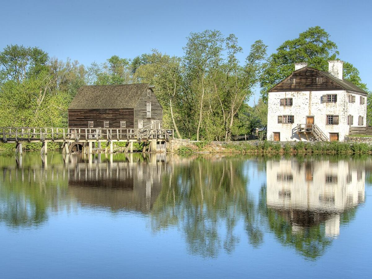 Philipsburg Manor and millpond in Sleepy Hollow, New York