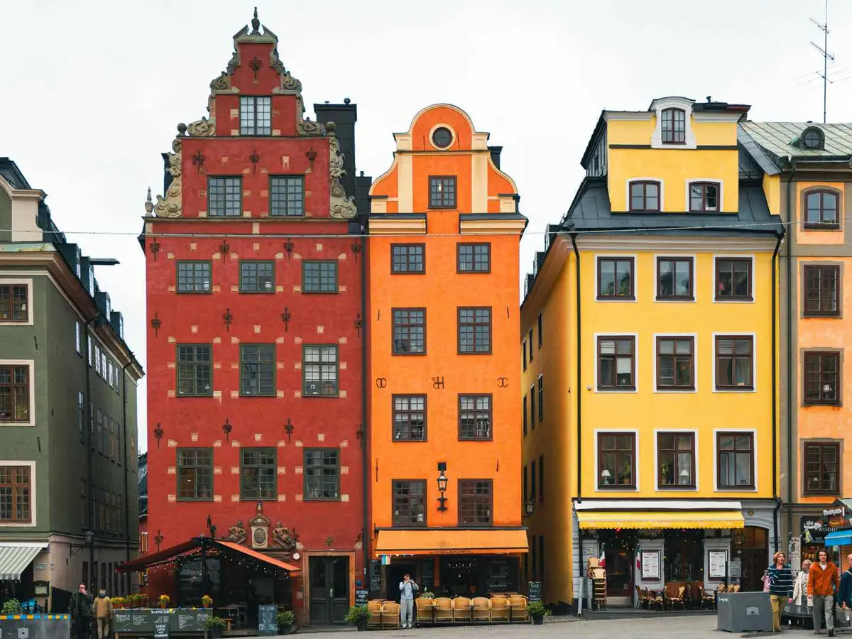Colorful historic buildings in Stockholm's Gamla Stan