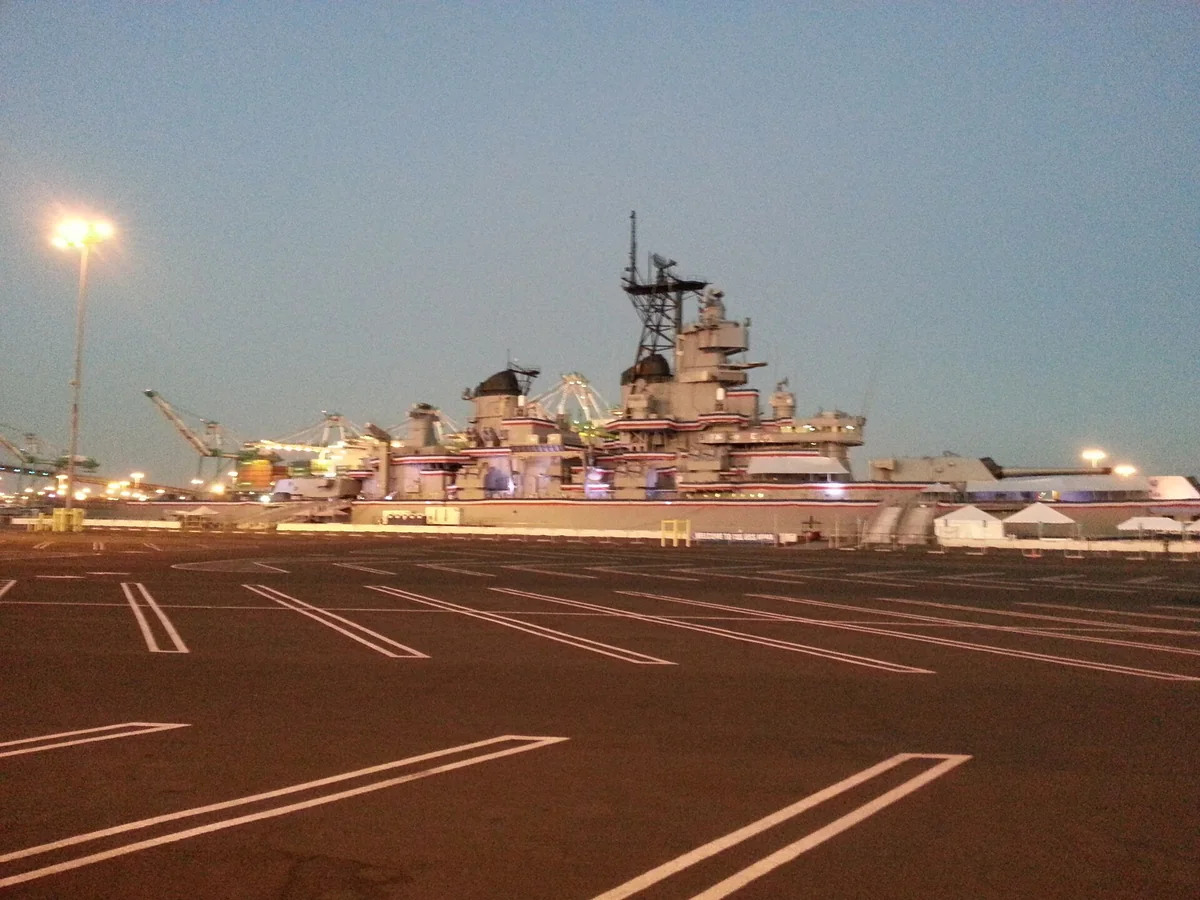 Battleship USS Iowa berthed as a museum ship in San Pedro