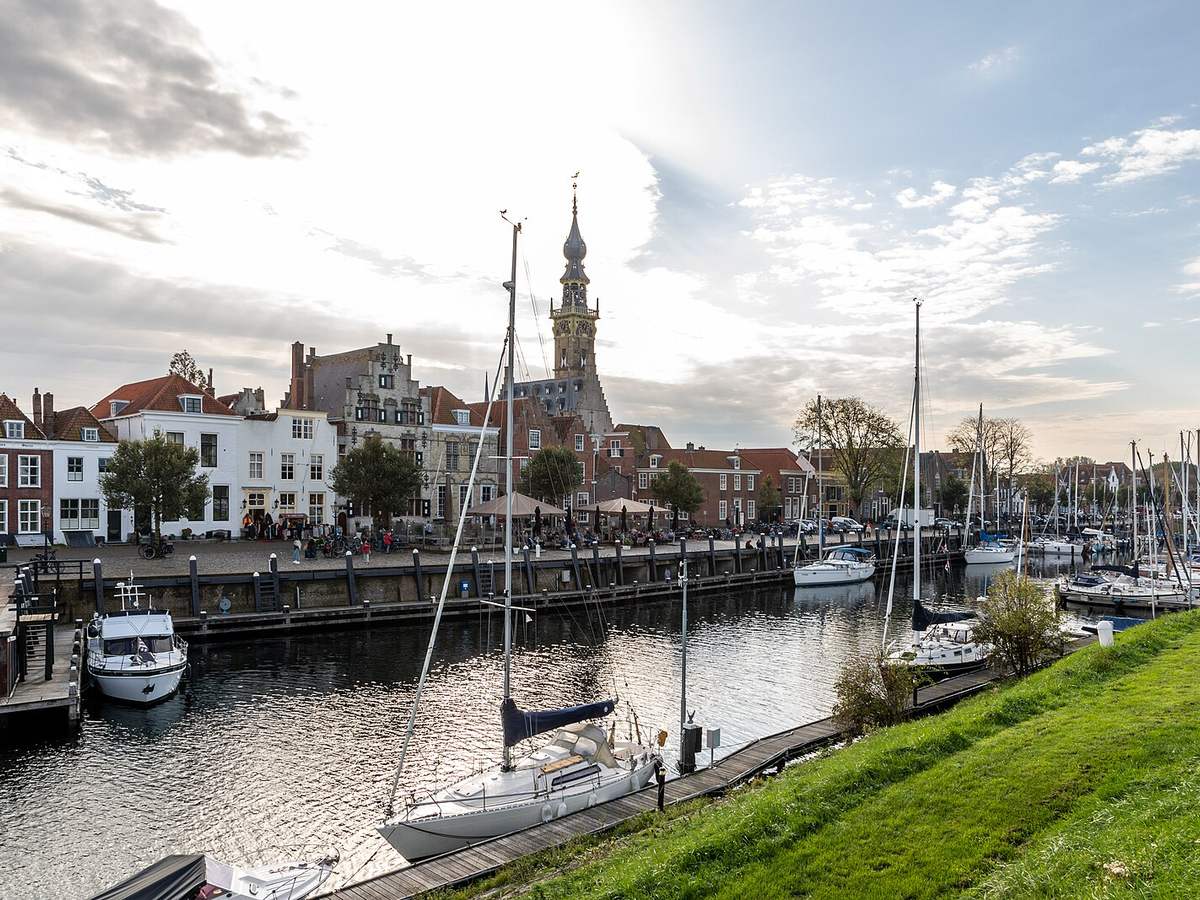 Riverfront and cruise port area at Veere, Netherlands