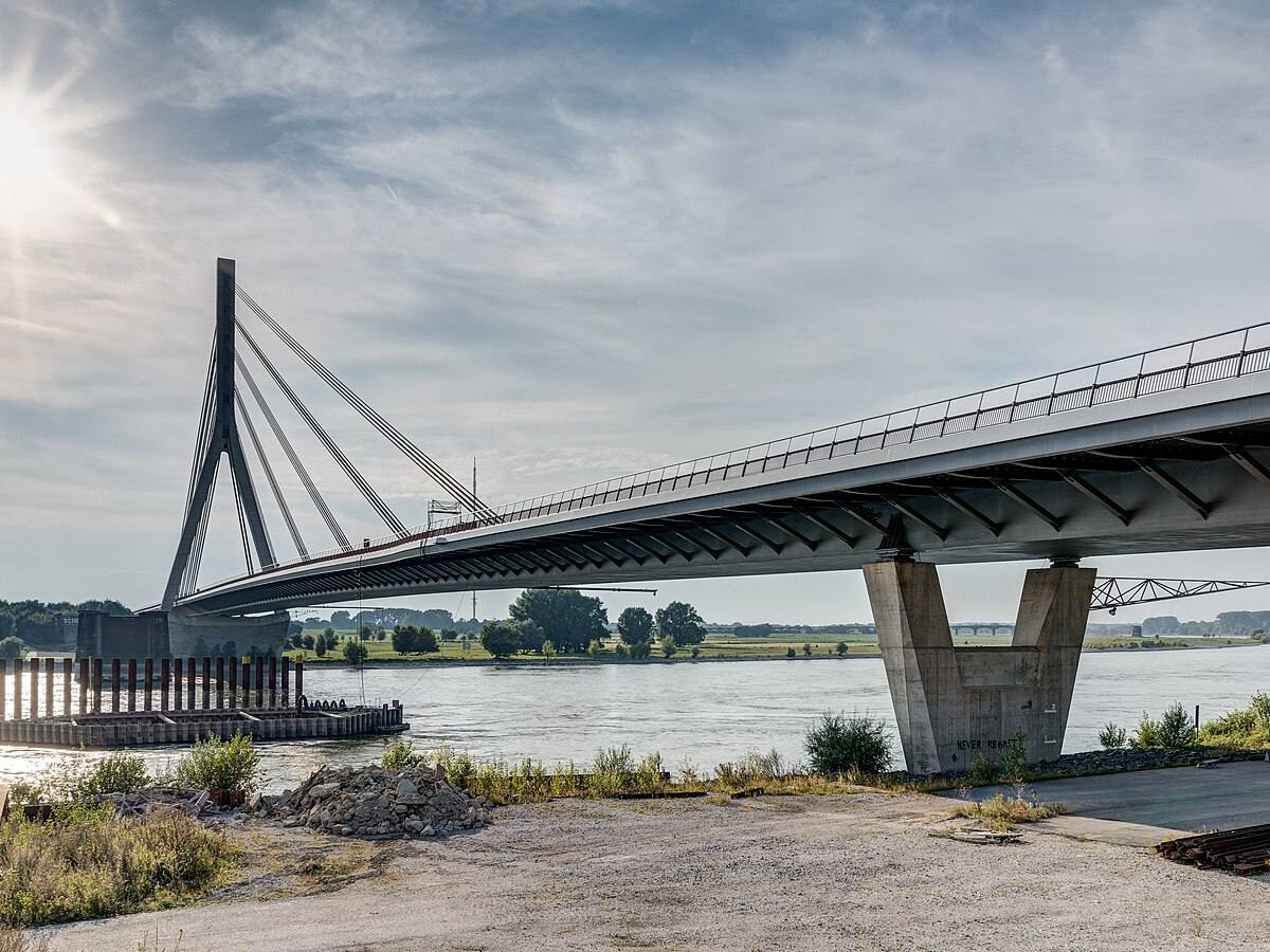 Riverfront and cruise port area at Wesel, Germany
