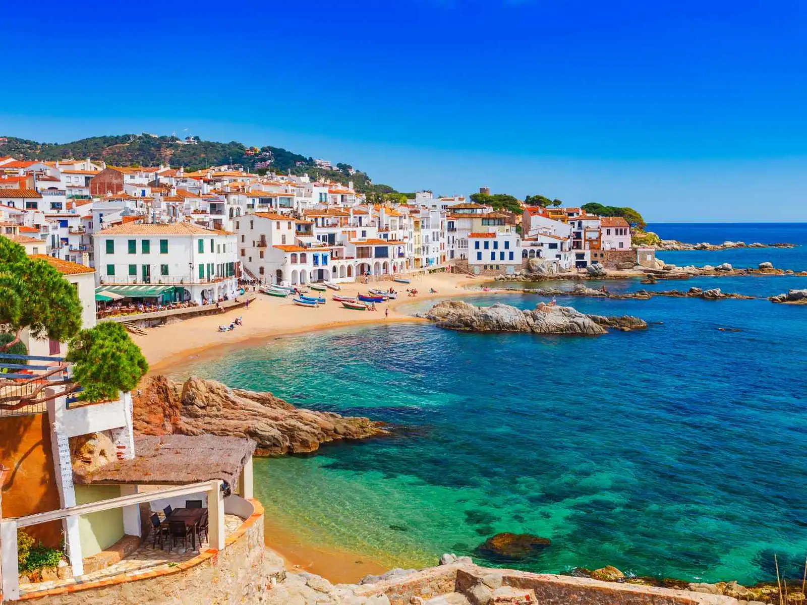 Rocky Mediterranean beach near Barcelona