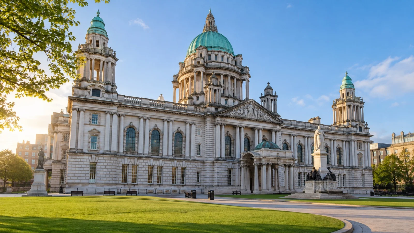 Belfast City Hall in morning light.