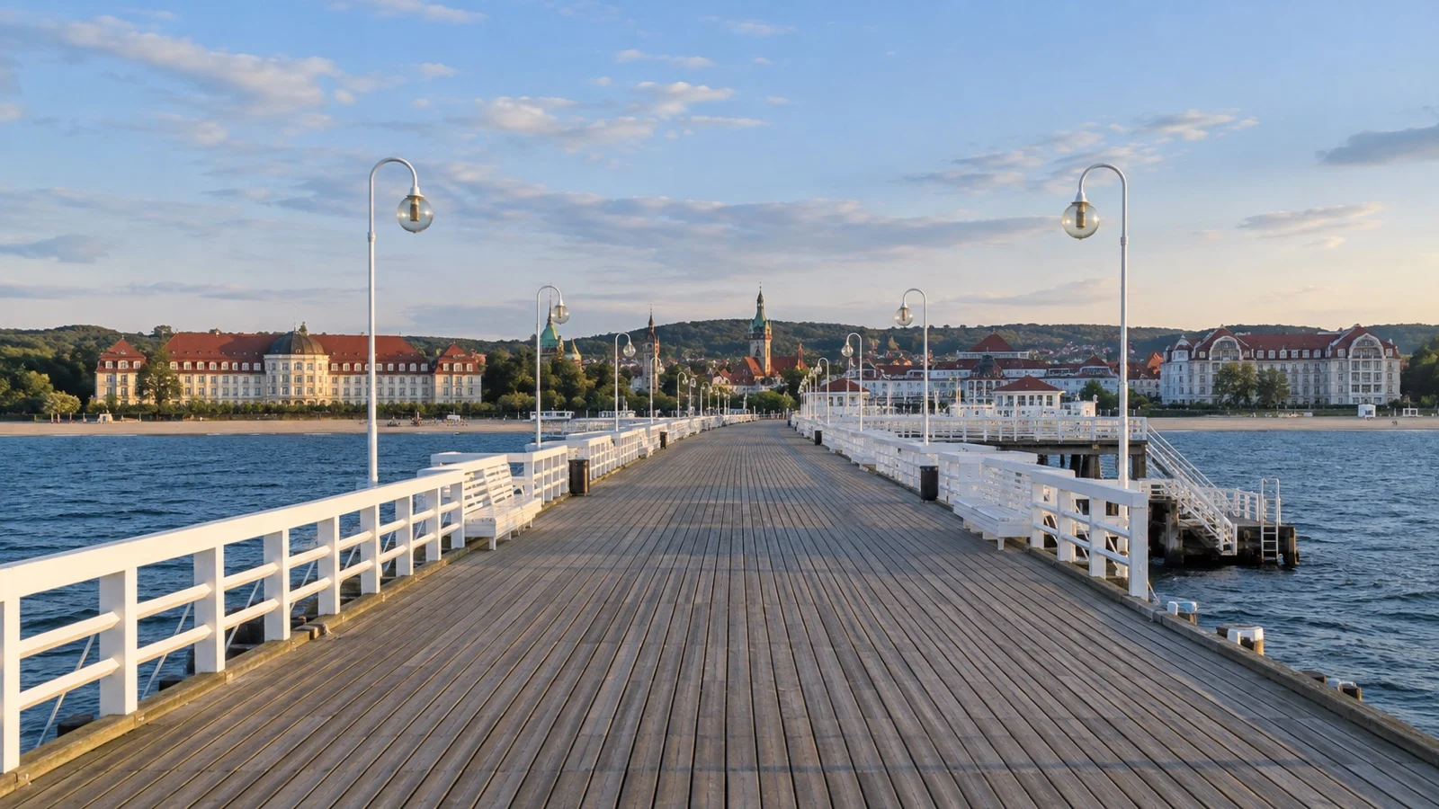 Sopot wooden pier extending into the Baltic Sea.