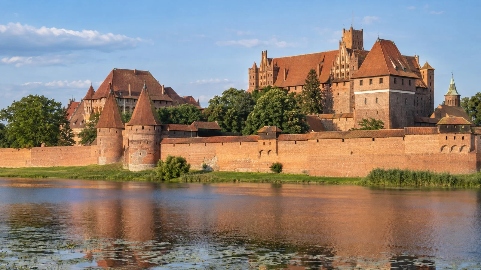 Malbork Castle beside the Nogat River.