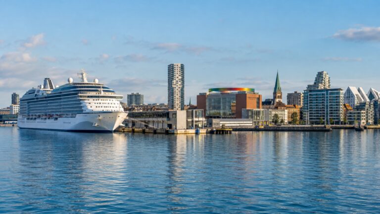 Cruise ship in Aarhus harbor