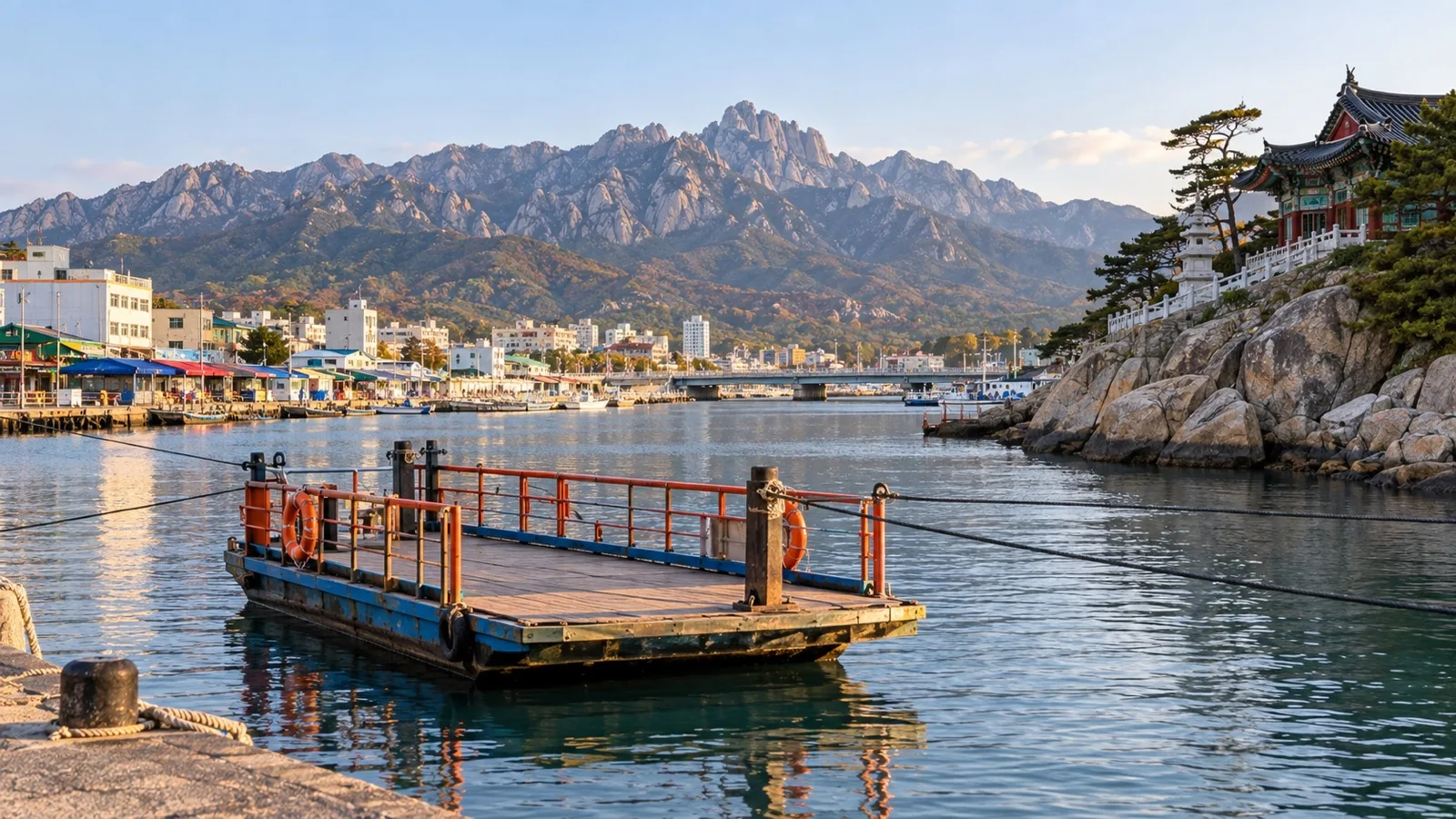 Gaetbae ferry at the Abai Village channel in Sokcho