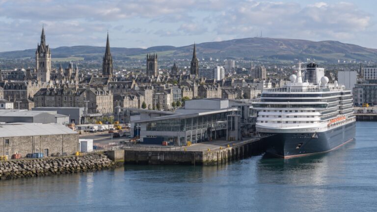 Cruise ship at Aberdeen's South Harbour