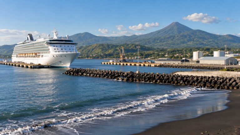 Cruise ship at Acajutla port