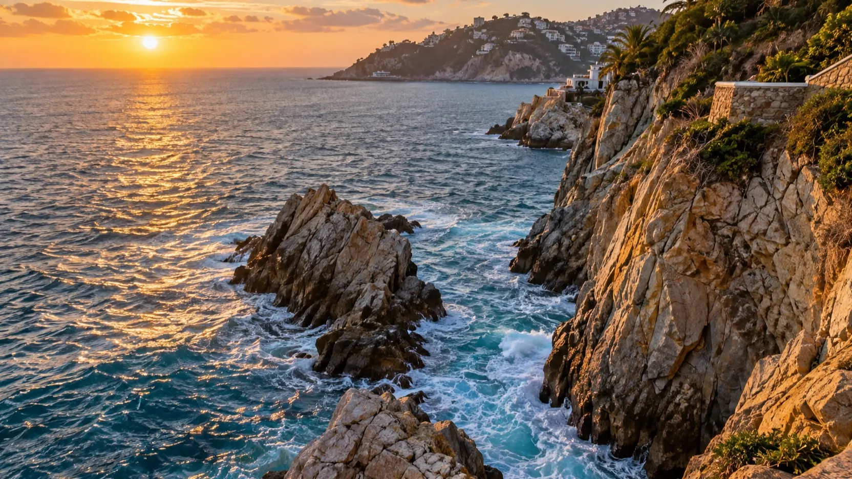 La Quebrada cliffs above the Pacific Ocean in Acapulco