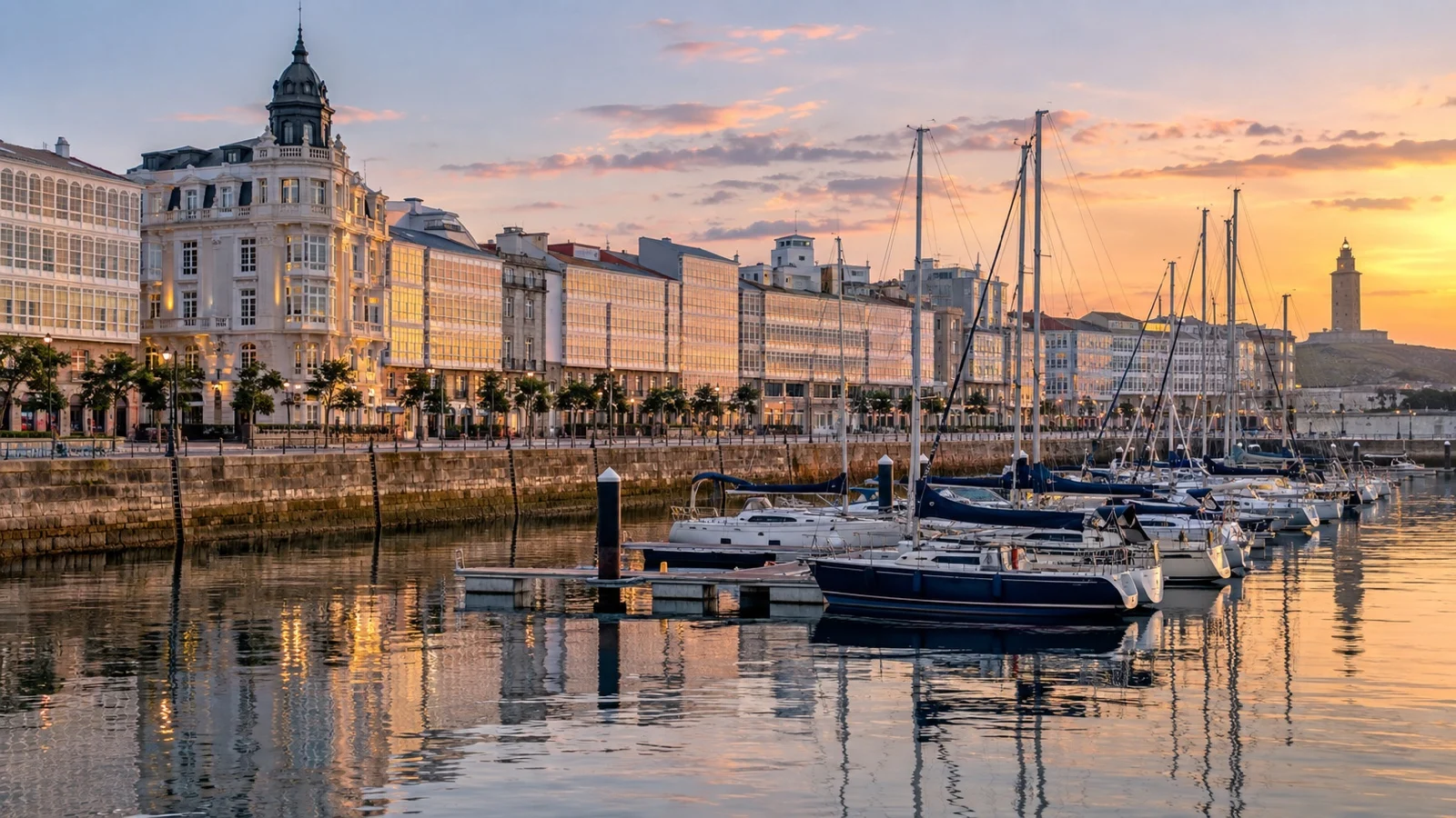 A Coruña marina and upscale hotel area