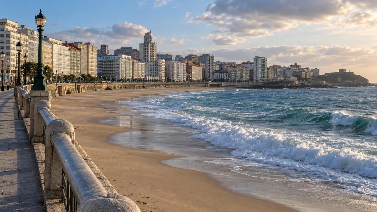 Mid-range hotel area near Riazor Beach in A Coruña