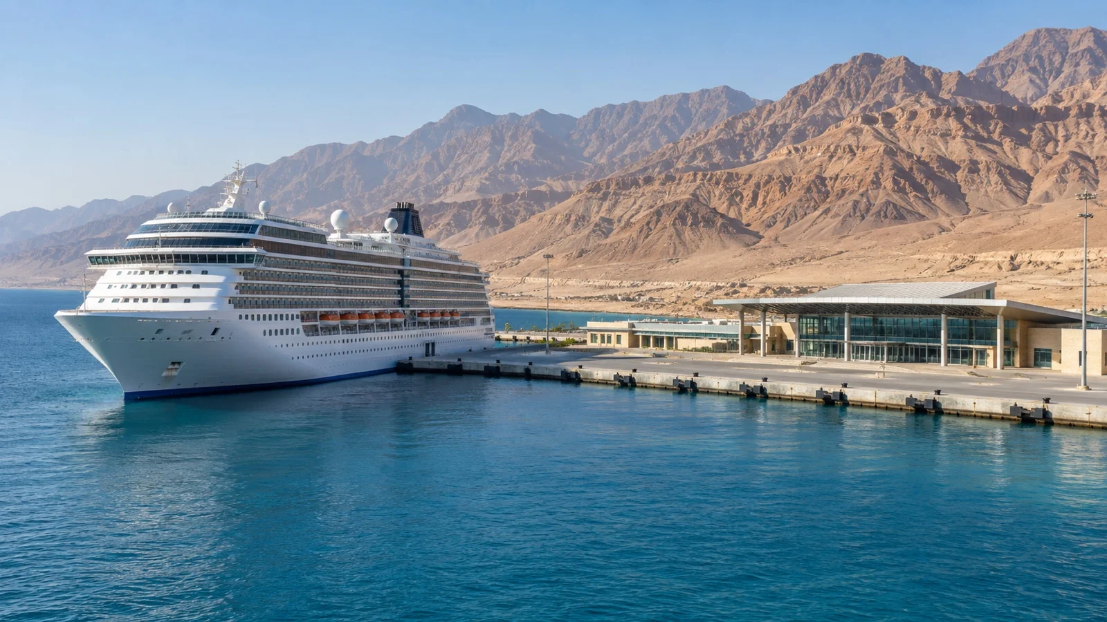 Cruise ship at Ain Sokhna on Egypt's Red Sea coast