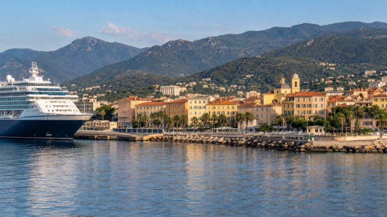 Cruise ship in Ajaccio harbor