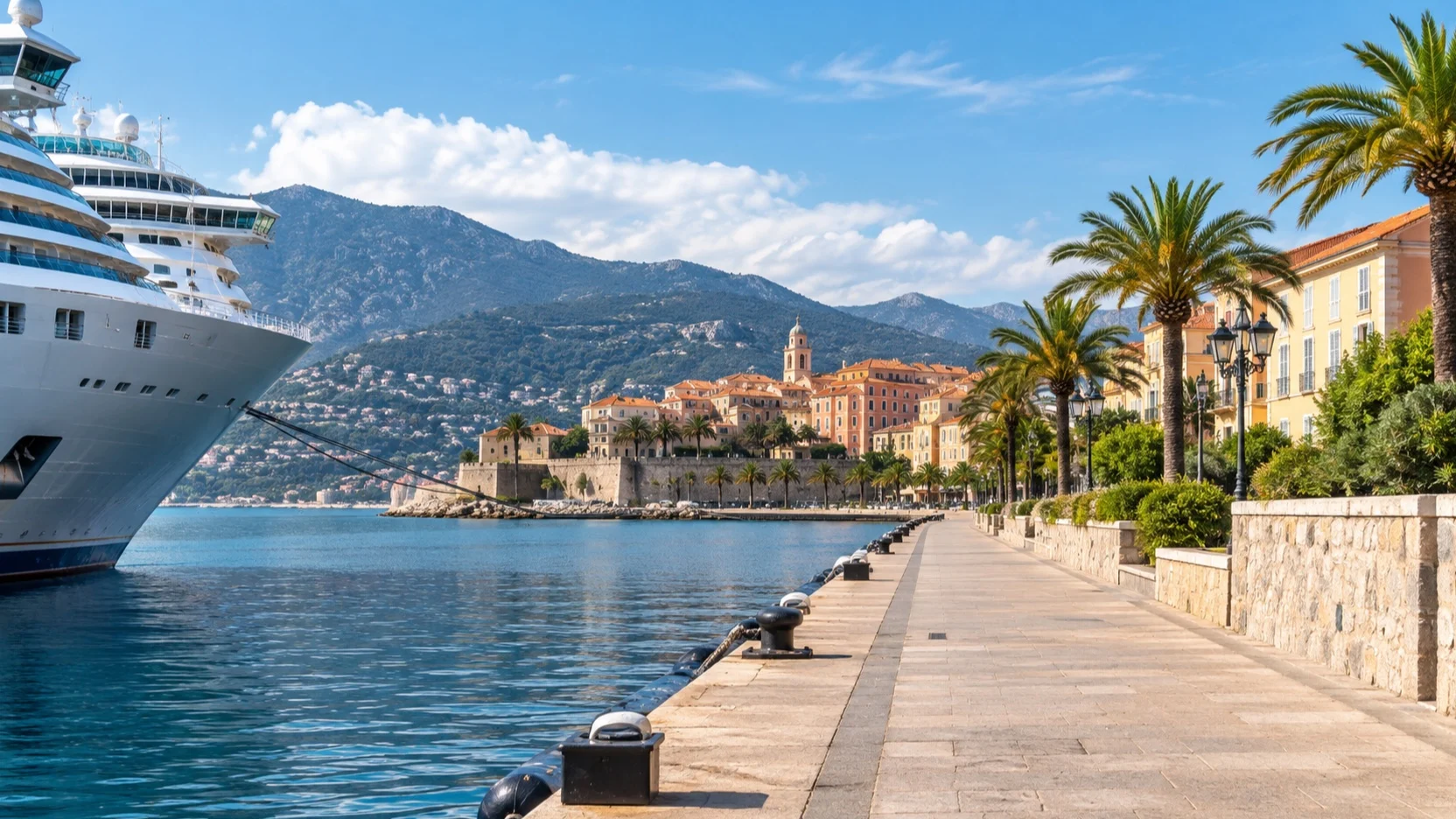 Ajaccio cruise berth beside the old town
