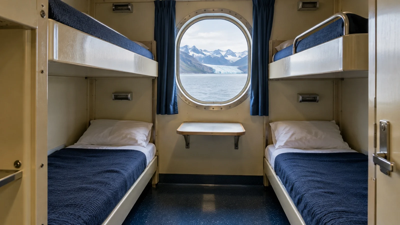 Simple empty cabin on Alaska ferry