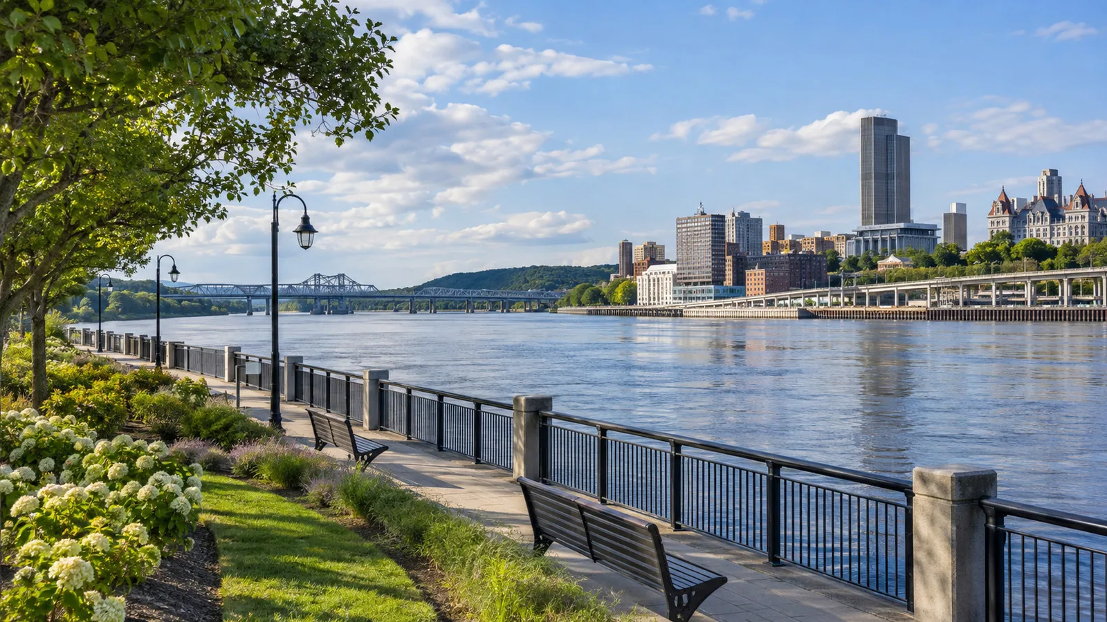 Albany Riverside Park facing the Hudson River