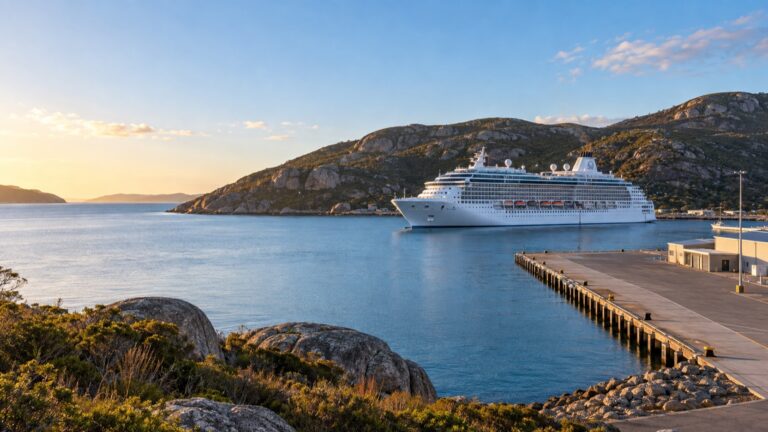 Cruise ship in Albany's Princess Royal Harbour in Western Australia