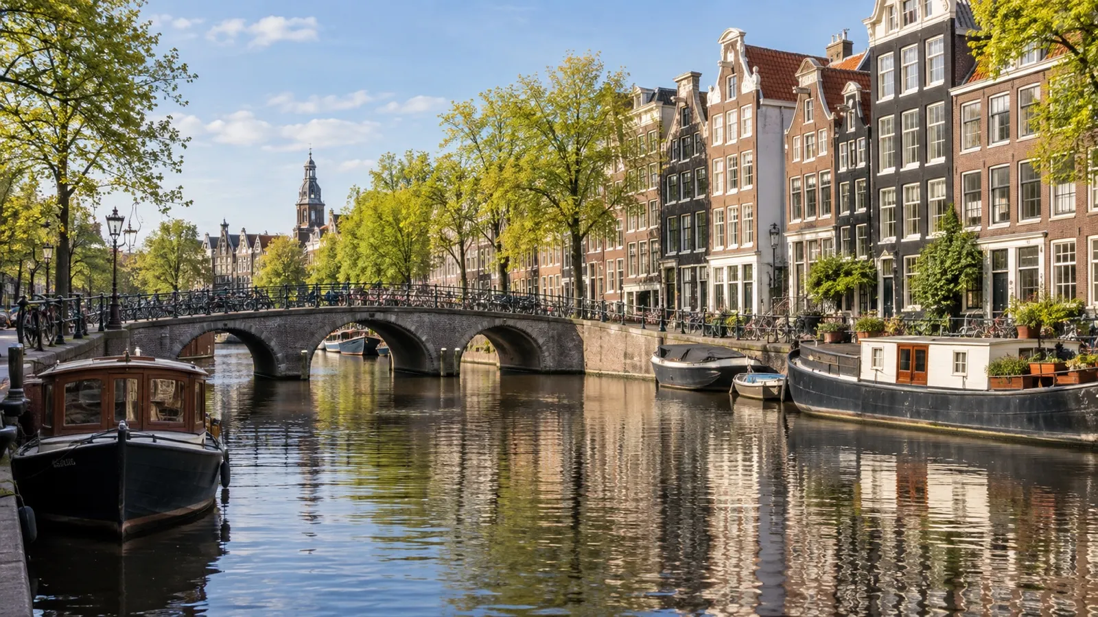 Amsterdam canal ring with historic houses