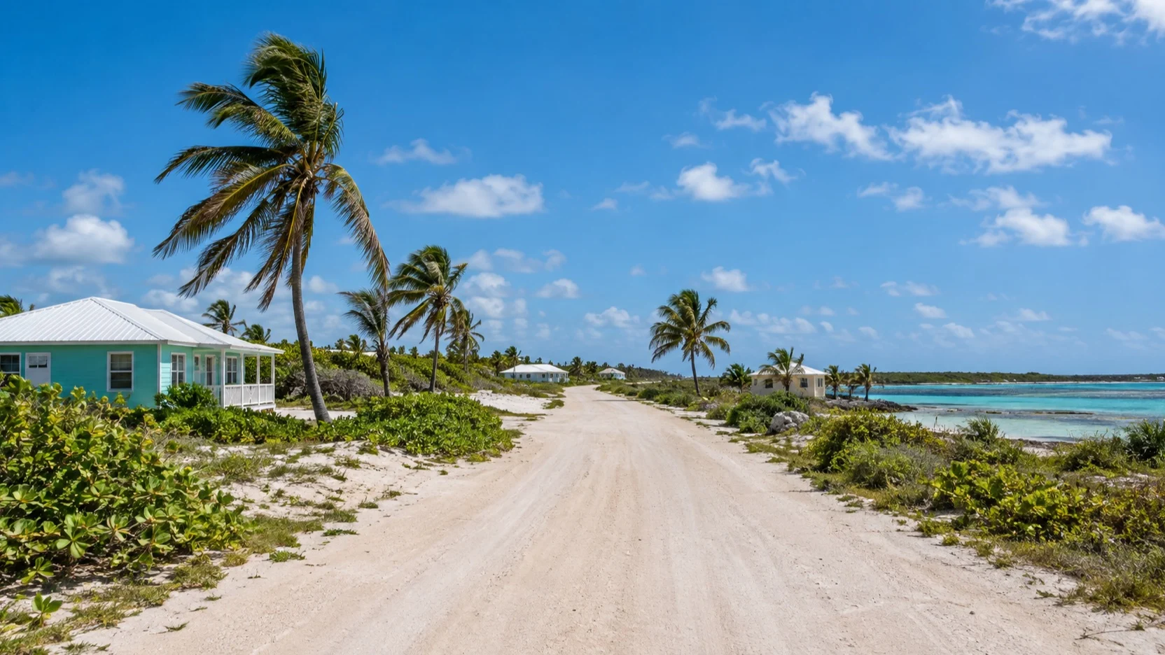 Sandy road across Anegada