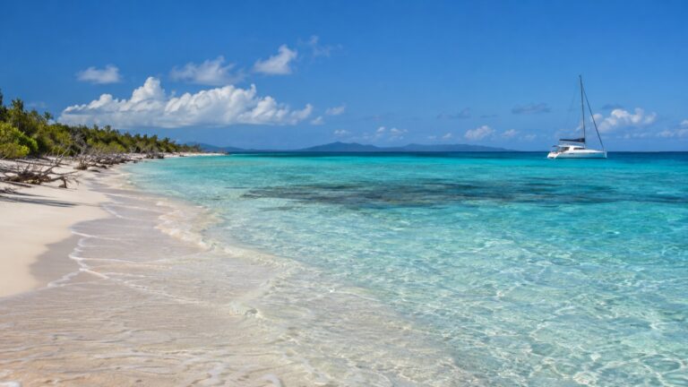 Anegada low shore and turquoise water