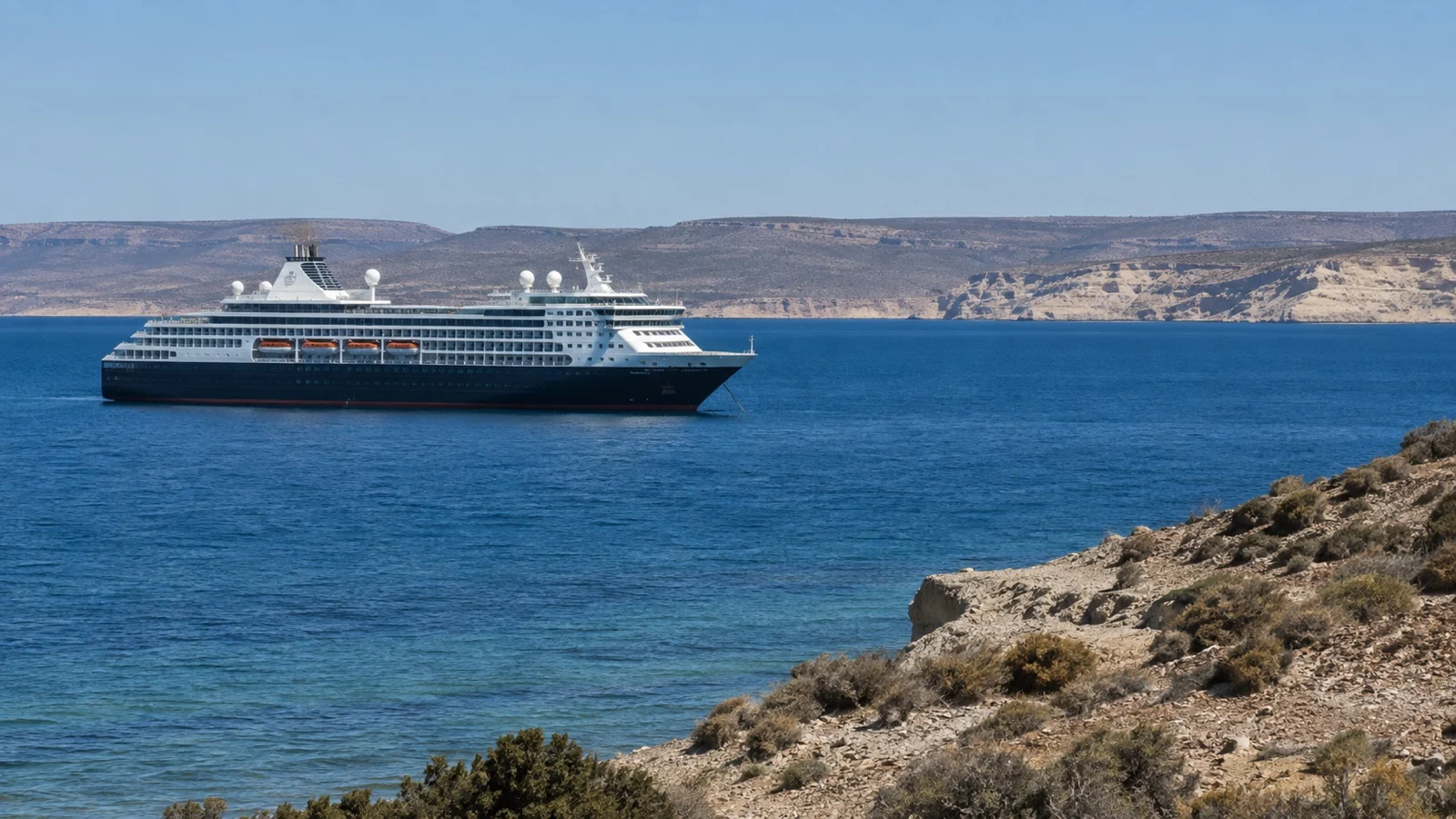Cruise ship at Puerto Madryn Patagonia