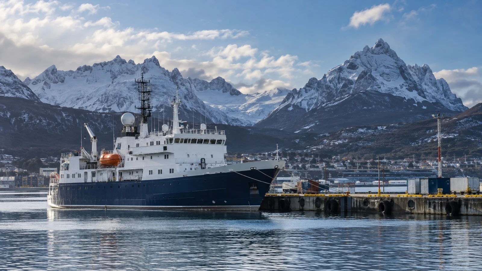 Antarctic expedition vessel preparing at Ushuaia