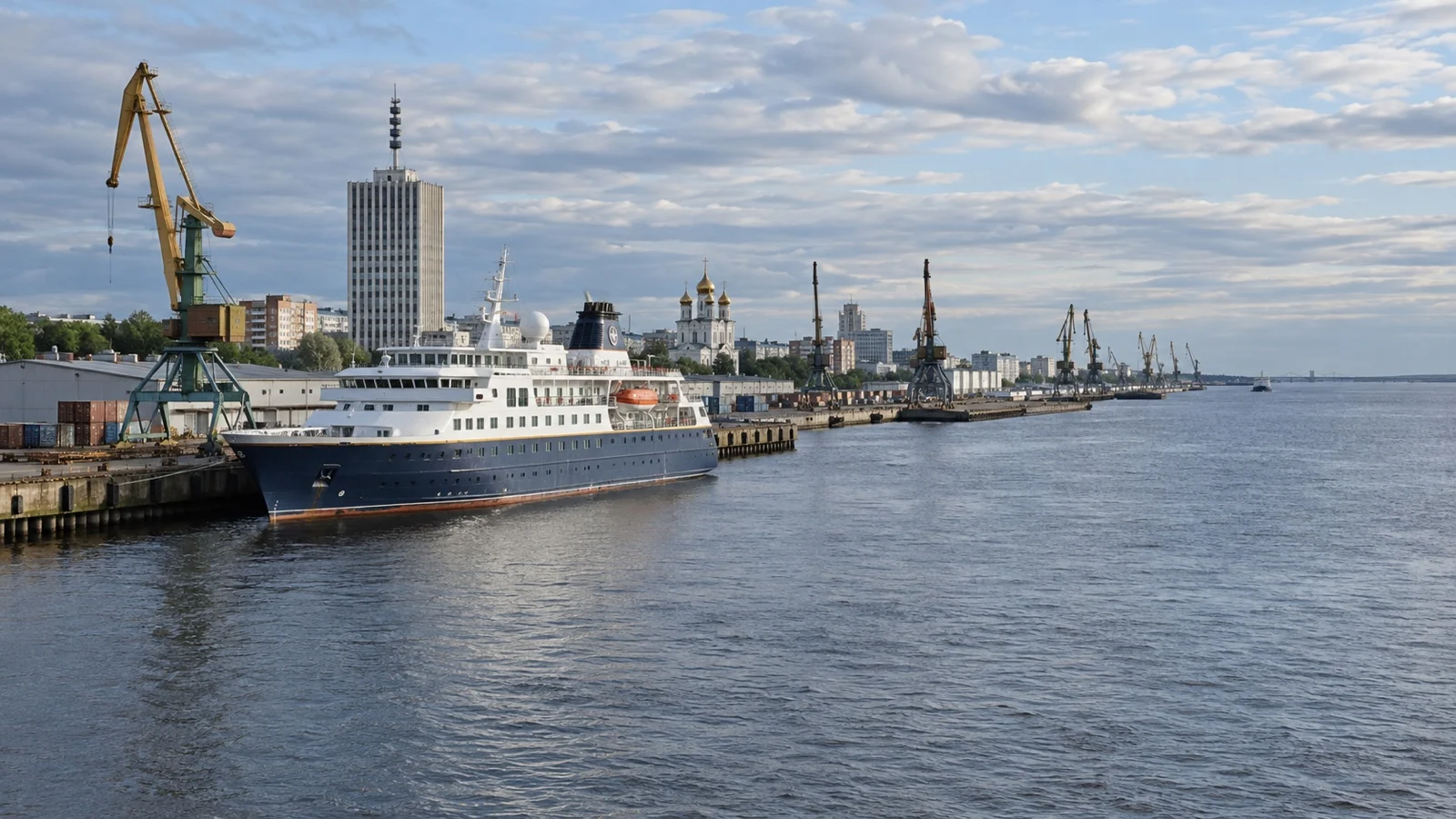 Arkhangelsk port on the Northern Dvina River in northern Russia