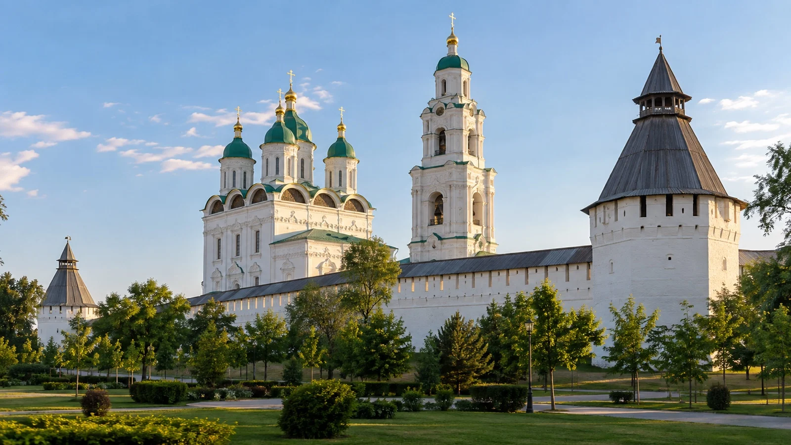 Astrakhan Kremlin and cathedral in southern Russia