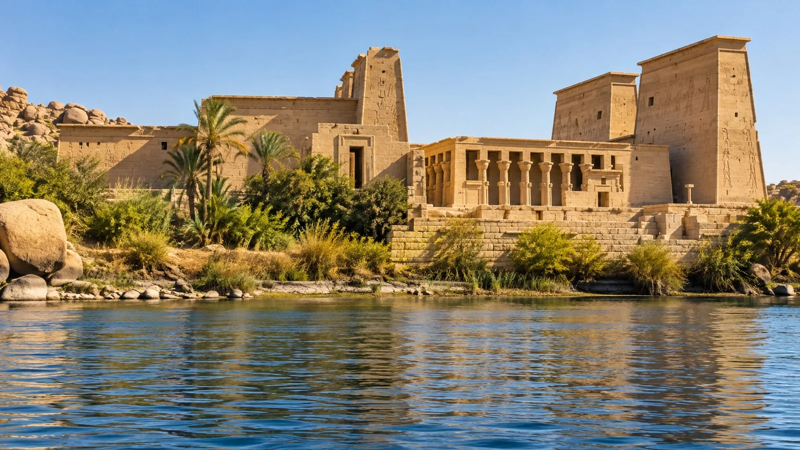 Philae Temple on an island near Aswan, Egypt