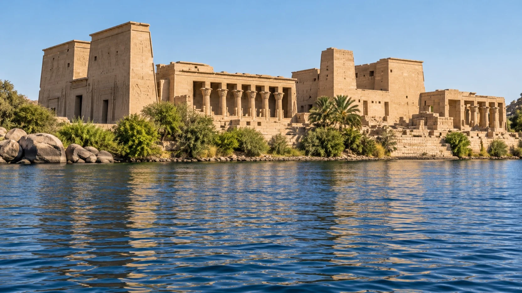 Philae Temple on an island in the Nile near Aswan