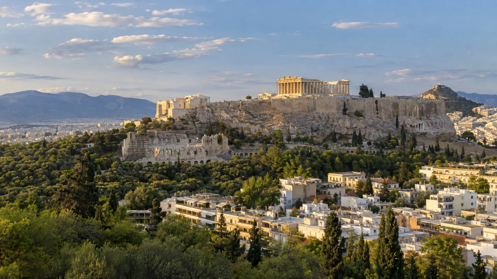 The Acropolis rising above Athens as a distant optional excursion from Lavrion