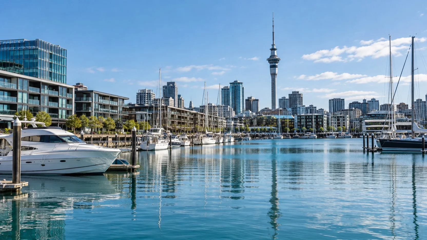 Viaduct Harbour and Wynyard Quarter waterfront in Auckland