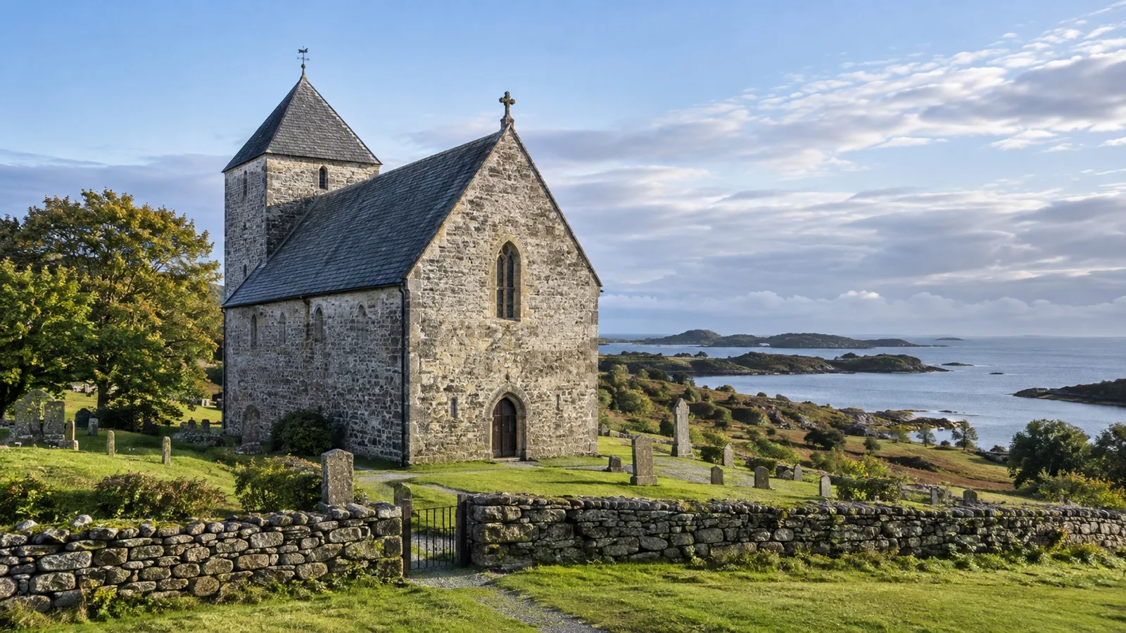 Medieval Saint Olav church at Avaldsnes near Haugesund