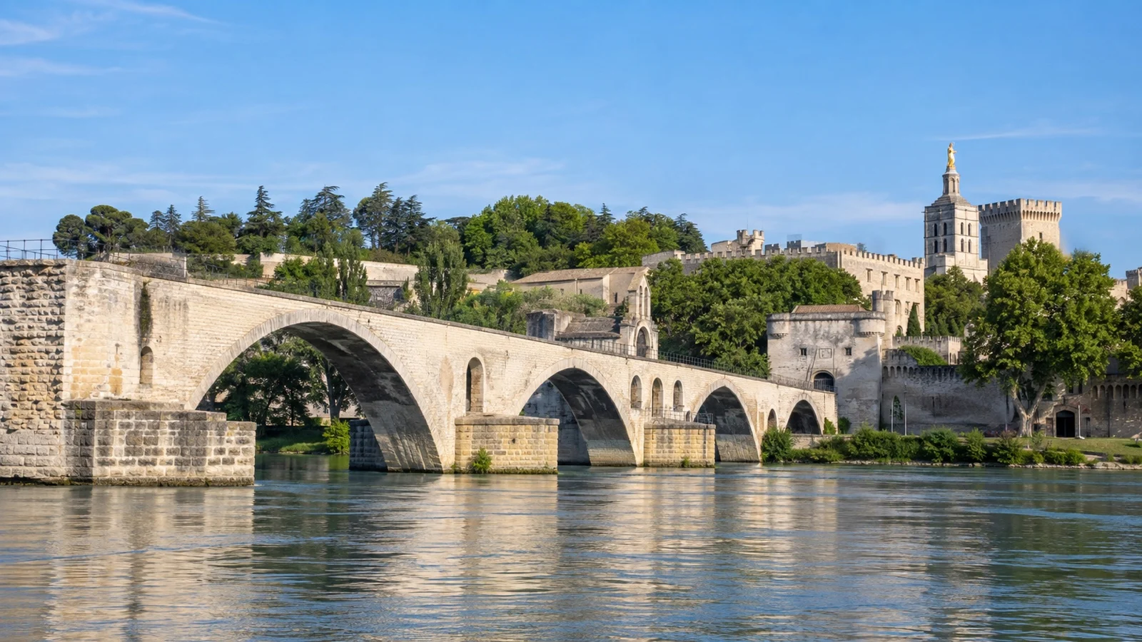Pont Saint-Bénézet bridge over Rhône at Avignon