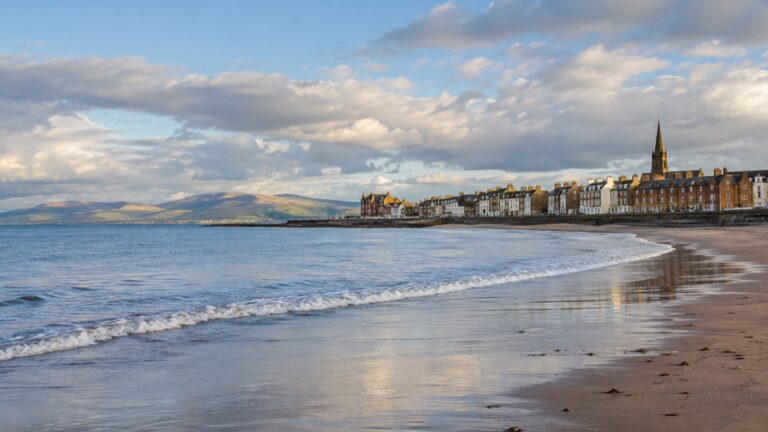 Ayr beach and seaside town on Scotland’s Firth of Clyde