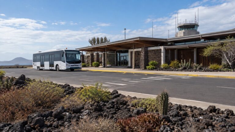 Baltra Galápagos airport terminal and cruise transfer