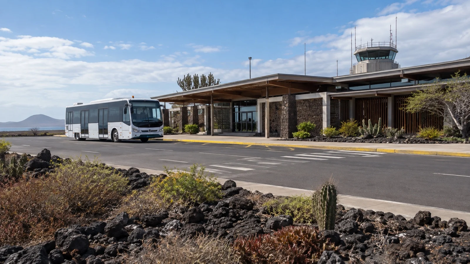 Baltra Galápagos airport terminal and cruise transfer