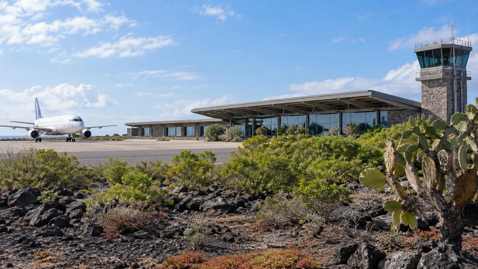 Seymour Airport exterior on Baltra