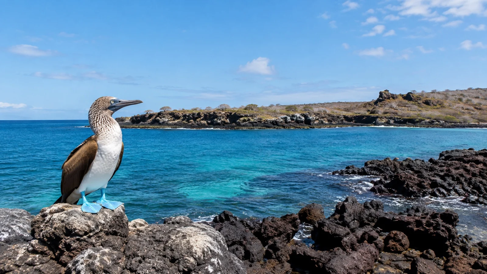 North Seymour Island volcanic coast