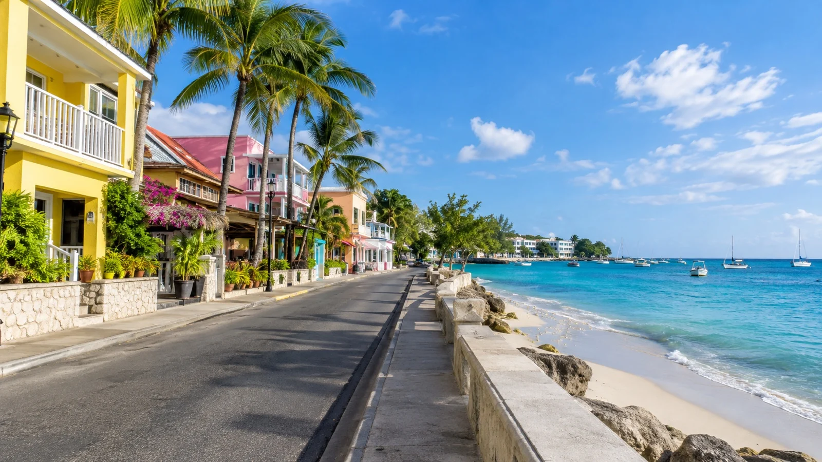 Saint Lawrence Gap seaside hotel district in Barbados