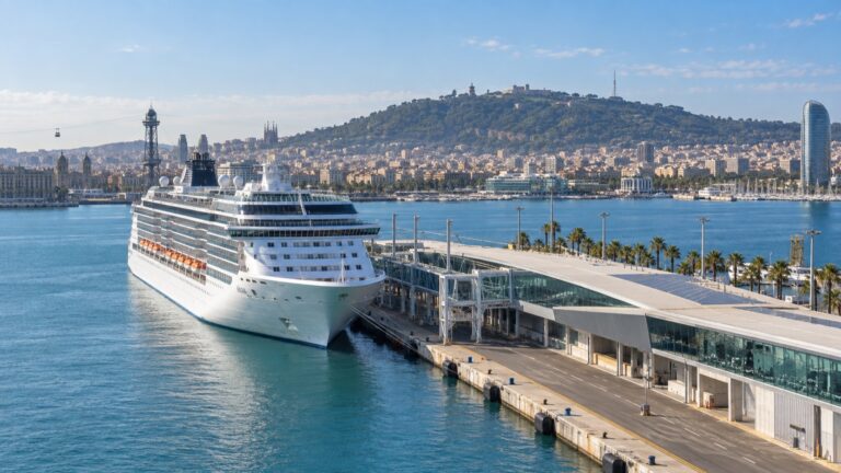 Cruise ship at Barcelona's Moll Adossat terminal
