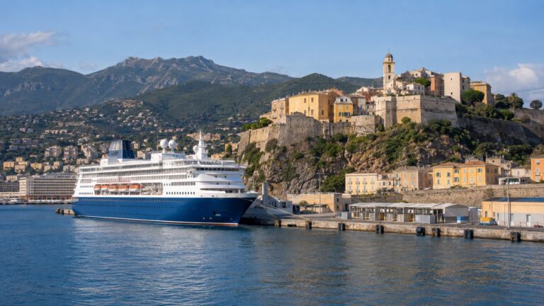 Cruise ship at Bastia Corsica port