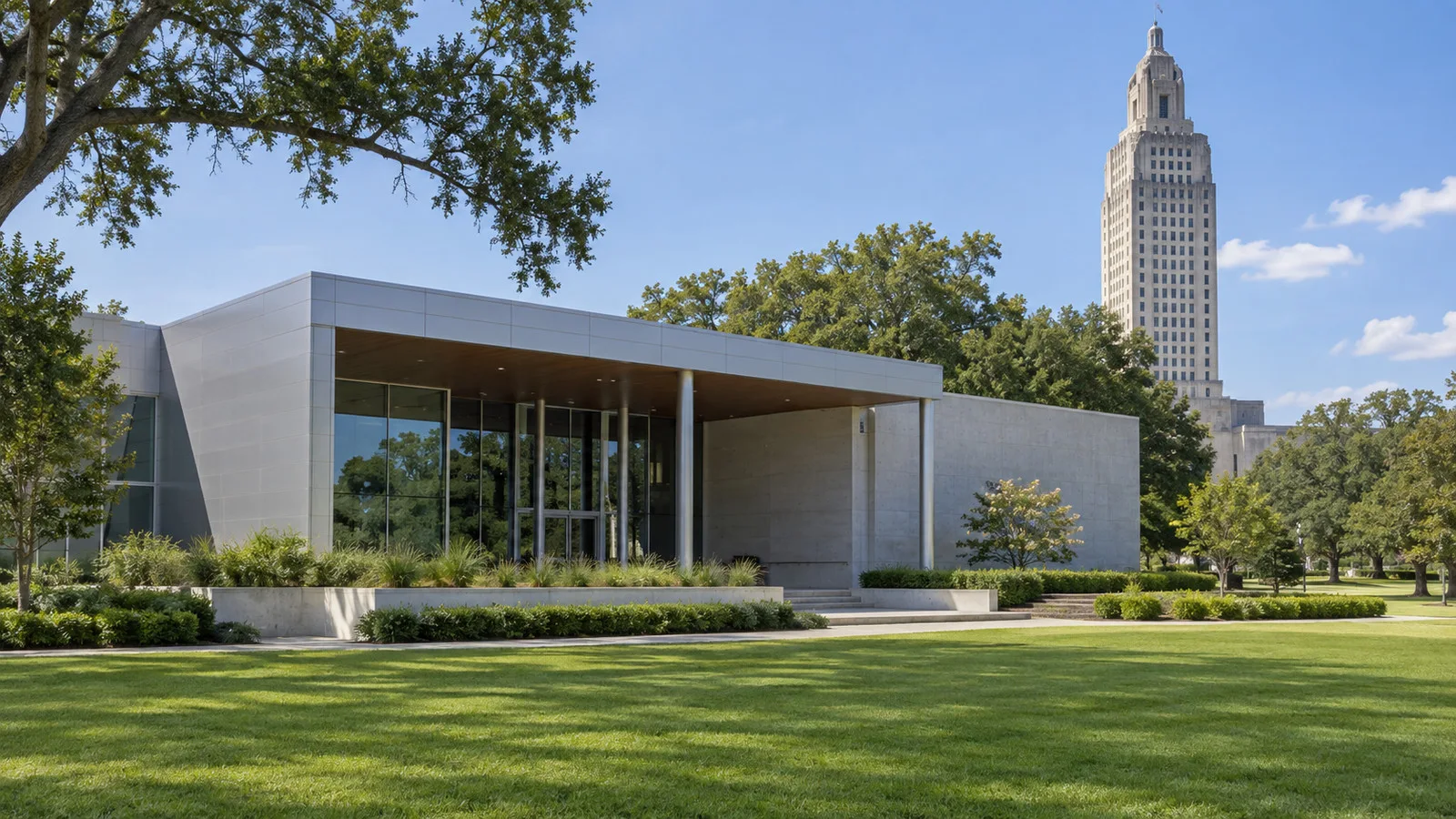 Contemporary Capitol Park Museum near Louisiana's state capitol in Baton Rouge