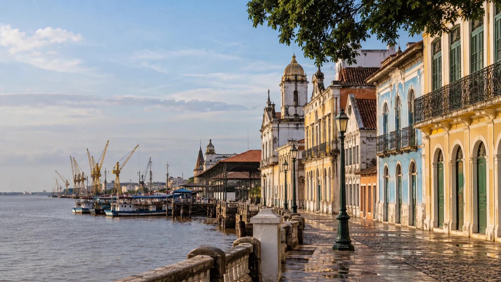 Historic waterfront in central Belém