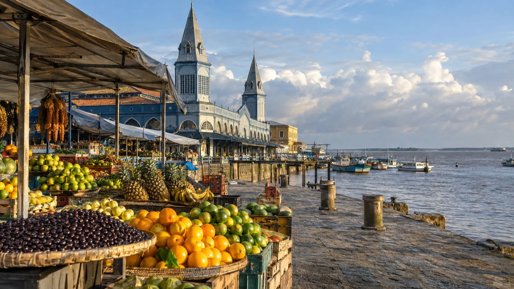 Ver-o-Peso market beside the water in Belém