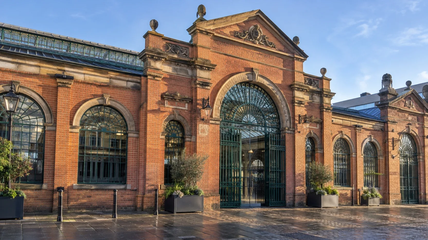 The red-brick exterior of St George's Market in Belfast